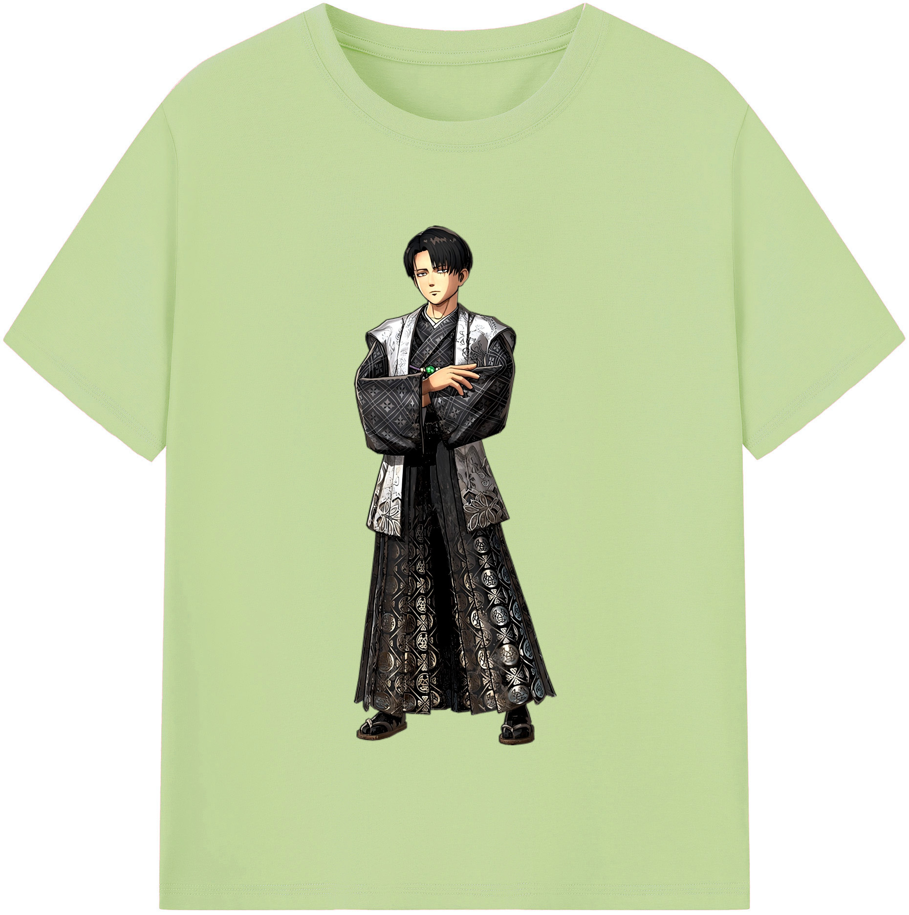 （画像用） 進撃の巨人 リヴァイ·アッカーマン Attack on Titan Levi Ackerman 綿100％半袖Tシャツ（フロントプリント）